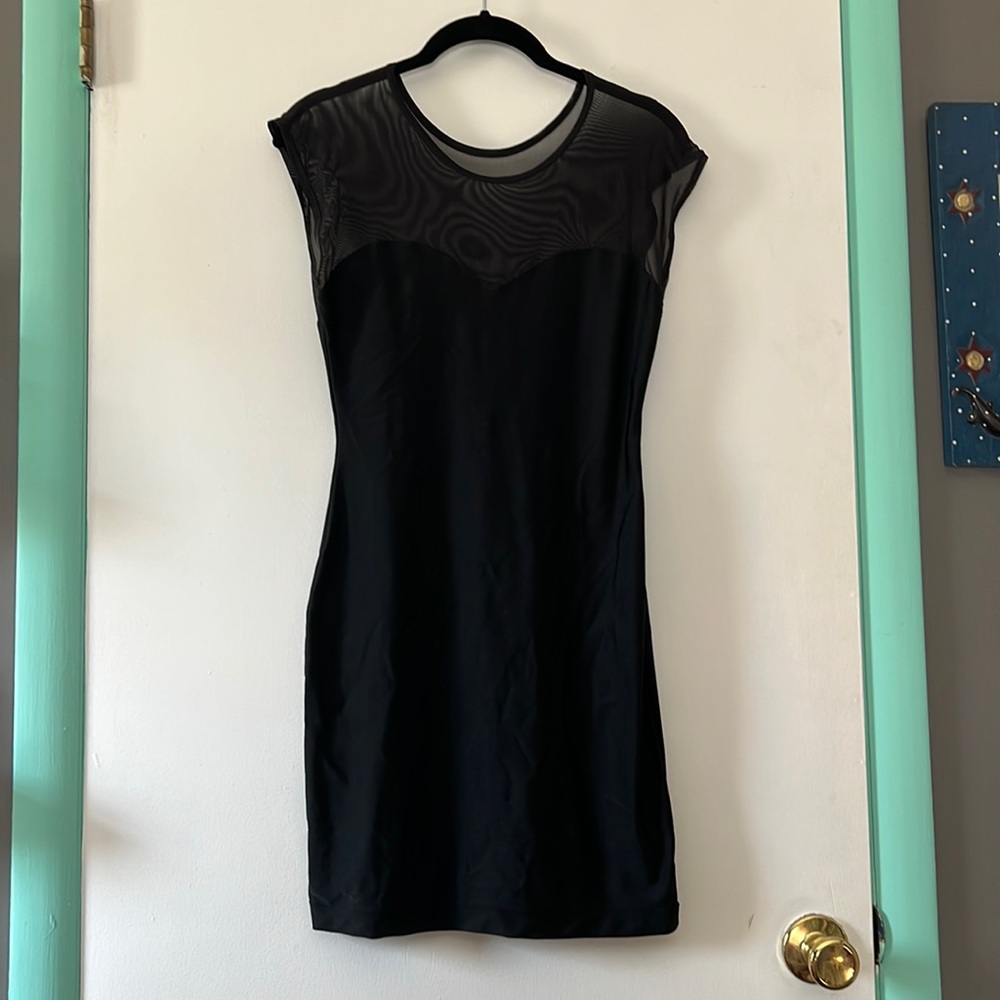 Mini black and sheer club dress